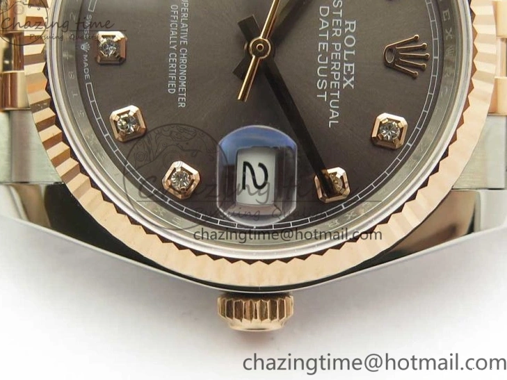 MiroTime 0501 Timeless DateJust 36mm 904 SS RG Wrapped 116231 GMF Gray Diam Dial on SS RG Wrapped Jubilee Bracelet A 3272